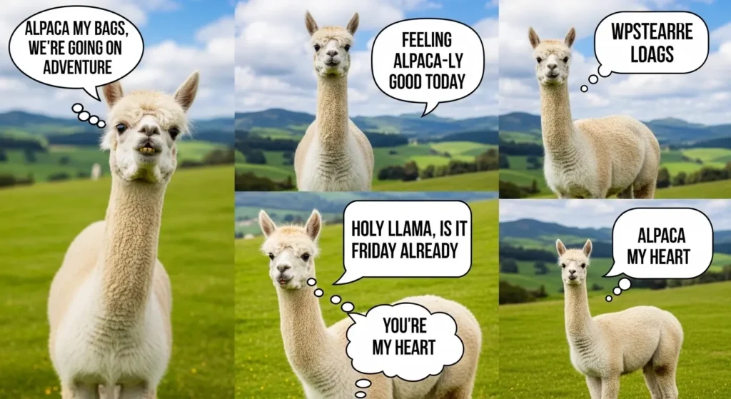 Alpaca Puns for Captions That Go Viral
