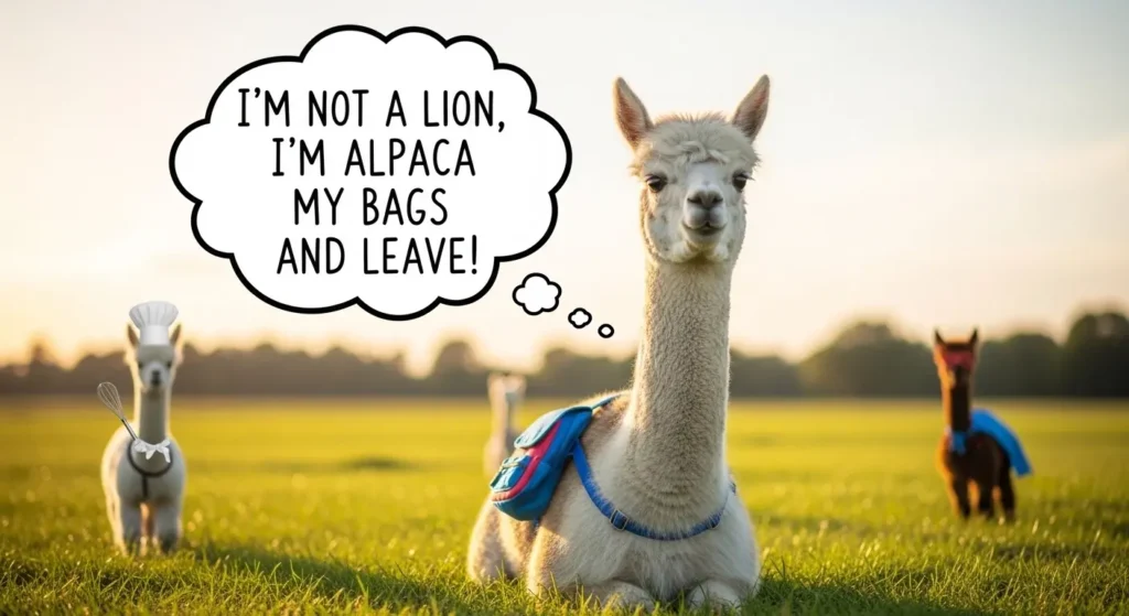 Alpaca Puns for Social Media