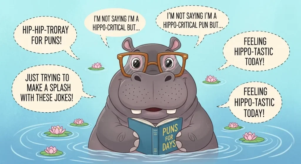 Cute Hippo Puns for Captions