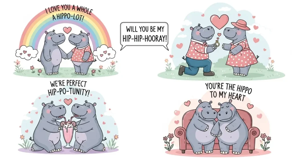 Hippo Puns for Relationship & Love
