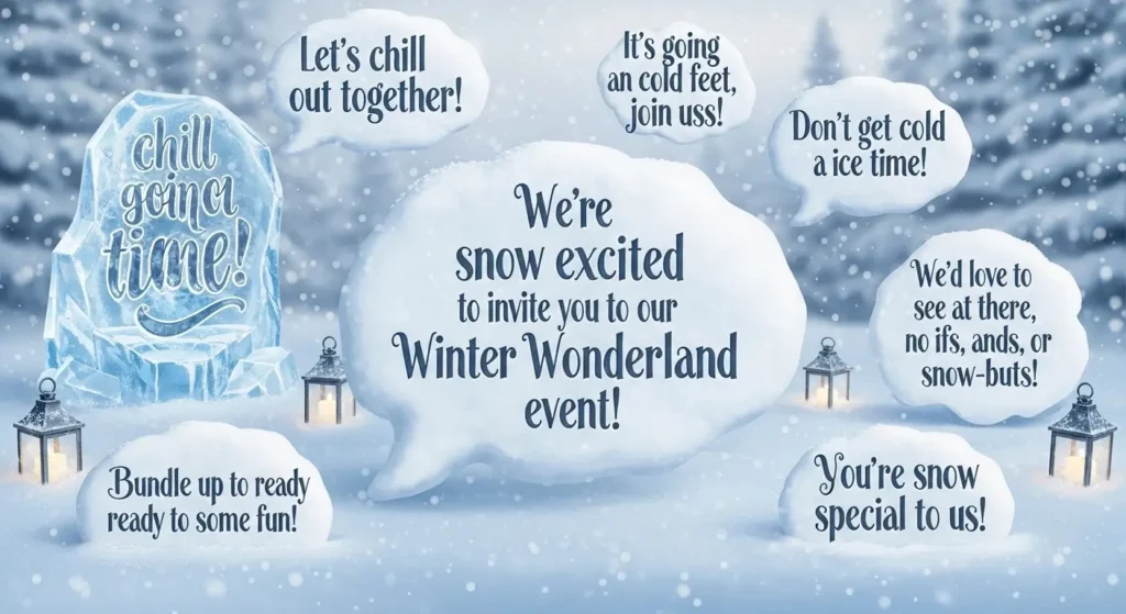 Snow Puns for Winter Event Invites