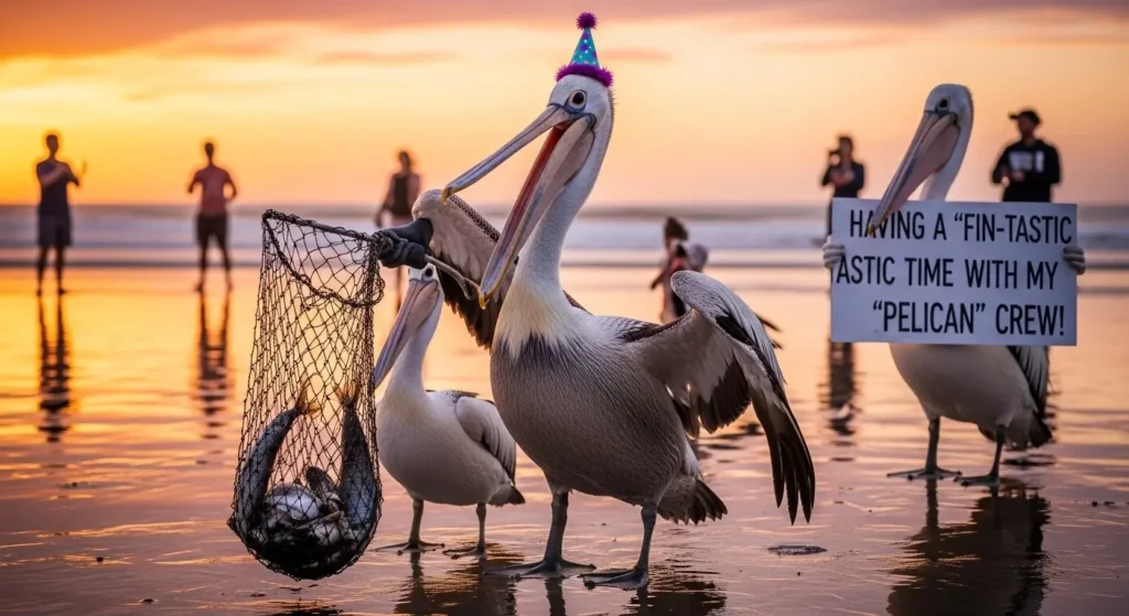 Pelican Puns for Captions With Friends