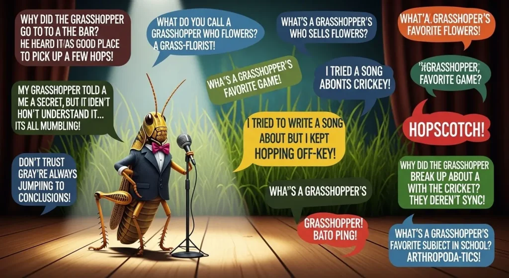 Short Grasshopper Puns One-Liners