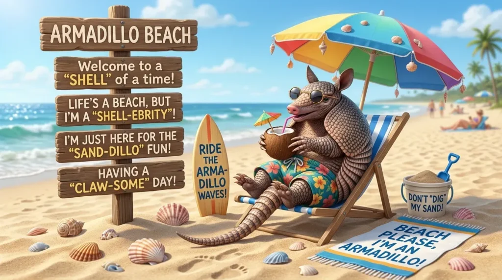 Beach Armadillo Puns