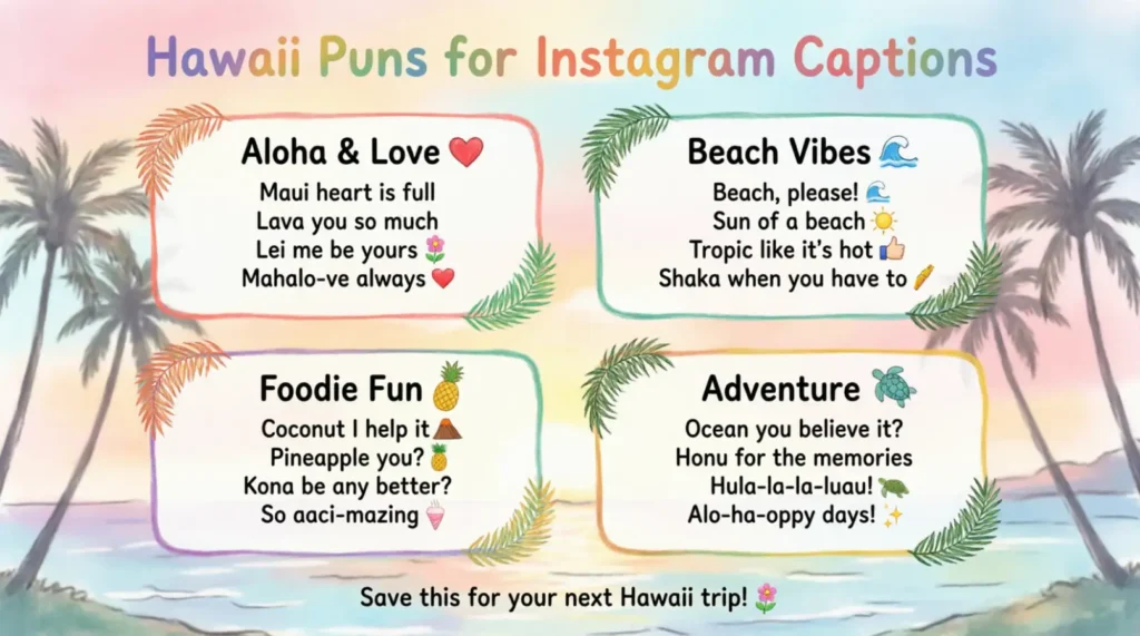 Hawaii Puns for Instagram Captions