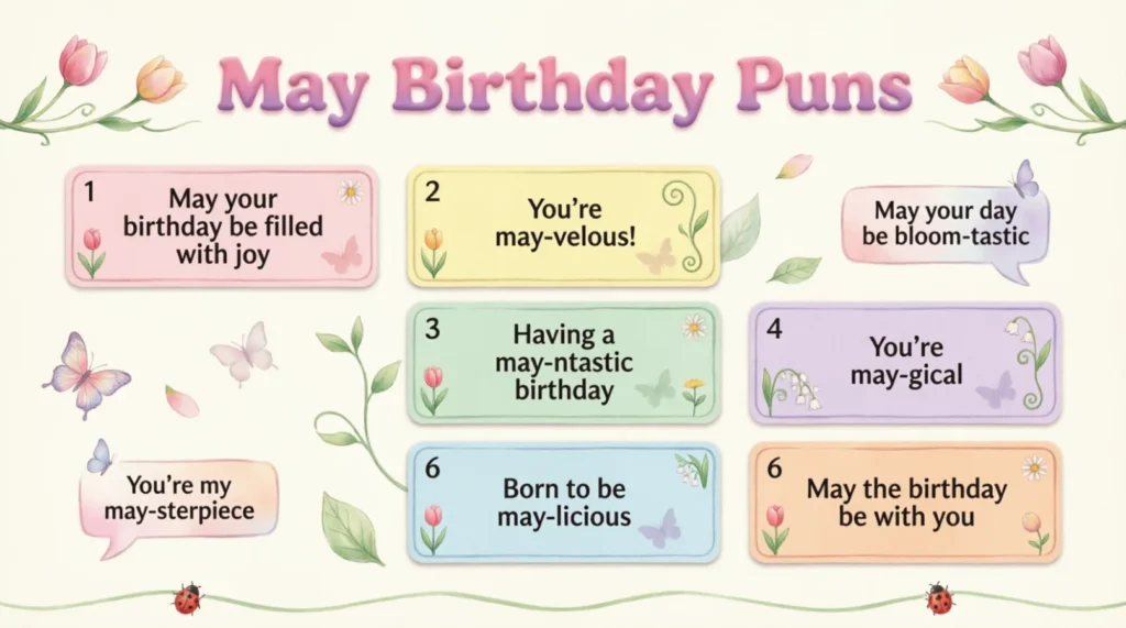 May Birthday Puns