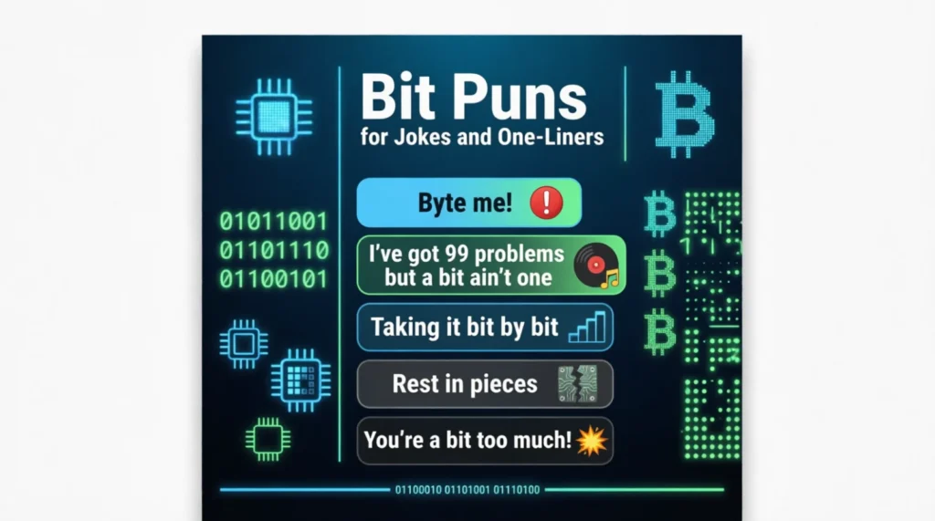 Bit Puns for Jokes and One-Liners