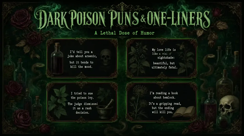 Dark Poison Puns and One-Liners