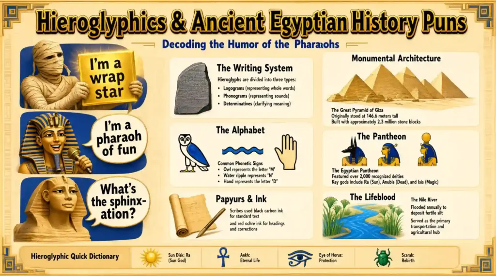 Hieroglyphics and Ancient Egyptian History Puns