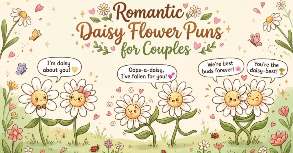 Romantic Daisy Flower Puns for Couples