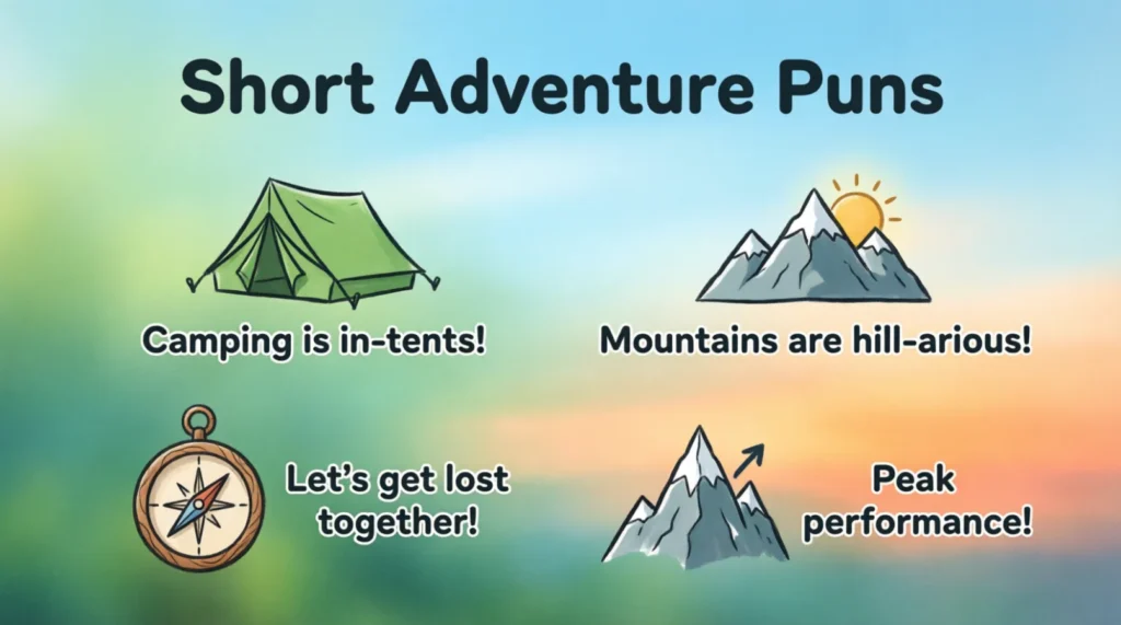 Short Adventure Puns