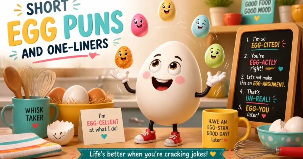 Short Egg Puns and One-Liners